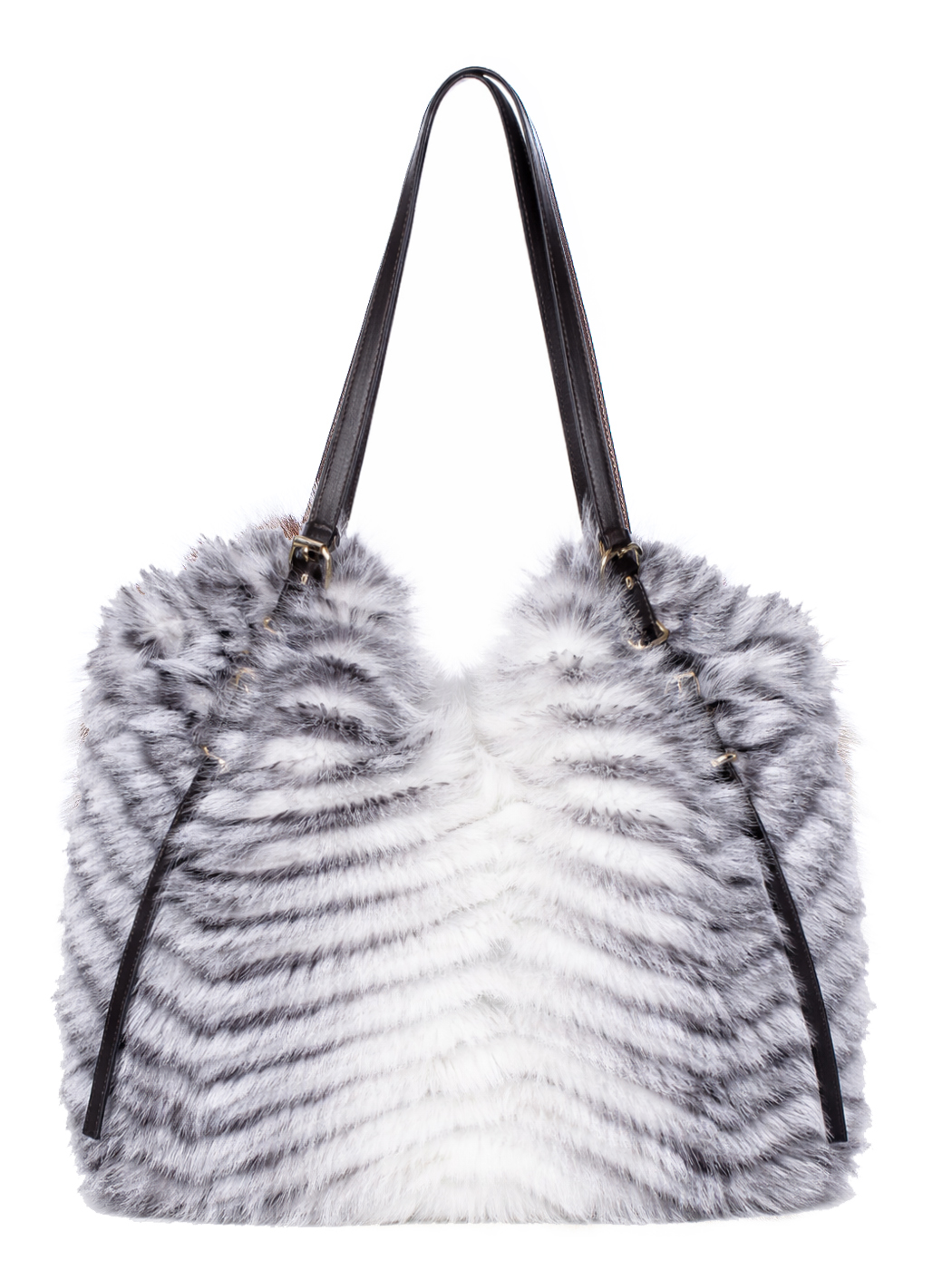 SHOPPING FAUX FUR GEOMETRICAL DESIGN,100% POLYESTER,MADE IN PRC         